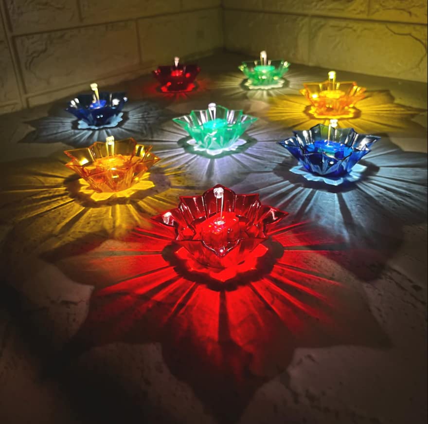 LED Reflection Diyas with Water Sensor Technology – Festive Home Decor Lights (Pack of 6)