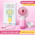 Mini Portable USB Rechargeable Hand Fan – Handheld Cooling Fan for Travel & Office (Multicolor)