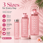 BPA Free Motivational Water Bottle with Time Marker – Leakproof Portable Reusable Water Bottle for Gym, Fitness, Office & Travel