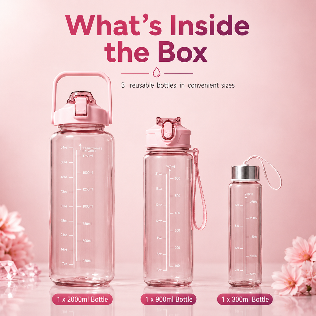 BPA Free Motivational Water Bottle with Time Marker – Leakproof Portable Reusable Water Bottle for Gym, Fitness, Office & Travel