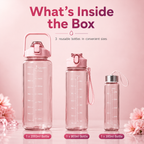 BPA Free Motivational Water Bottle with Time Marker – Leakproof Portable Reusable Water Bottle for Gym, Fitness, Office & Travel
