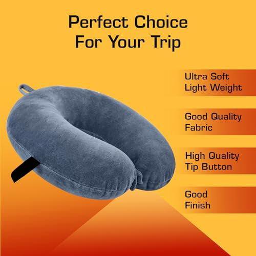 Premium Travel Neck Pillow - Airplane Head Rest Support (Multicolor)