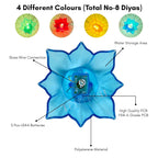 LED Reflection Diyas with Water Sensor Technology – Festive Home Decor Lights (Pack of 6)