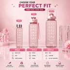 BPA Free Motivational Water Bottle with Time Marker – Leakproof Portable Reusable Water Bottle for Gym, Fitness, Office & Travel
