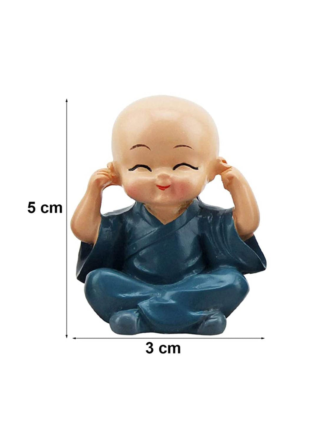 Set of 4 Miniature Buddha Monk Statues - Home Decor & Gift (Resin, Multicolour)