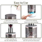 Electric Makeup Brush Cleaner - Automatic Spinning Makeup Brush Cleaner, Multi - Use Cosmetic Brush Cleaner for All Size Bushes & Blush For Professional Cleaning Machine, Portable Compact Design for Travel & Home Use