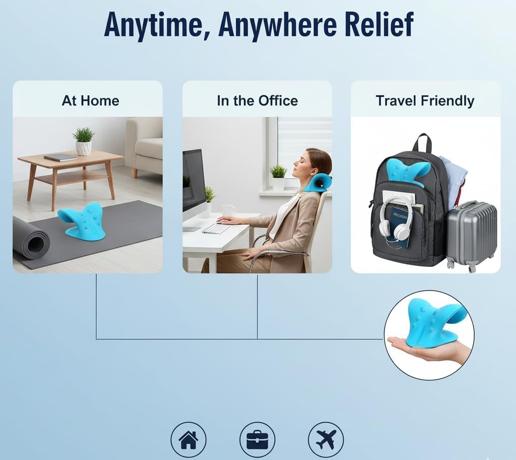 Cervical Neck Traction Pillow - Pain Relief & Muscle Relaxation Support