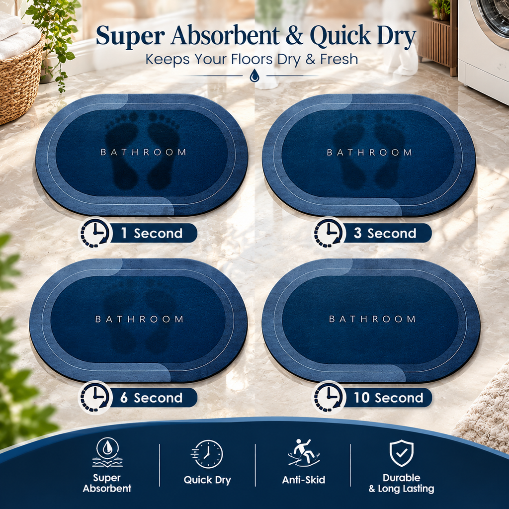 Silicone Door Mat – Anti-Skid Water Absorbent Floor Mat (BUY 1 GET 1)