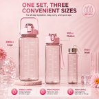 BPA Free Motivational Water Bottle with Time Marker – Leakproof Portable Reusable Water Bottle for Gym, Fitness, Office & Travel