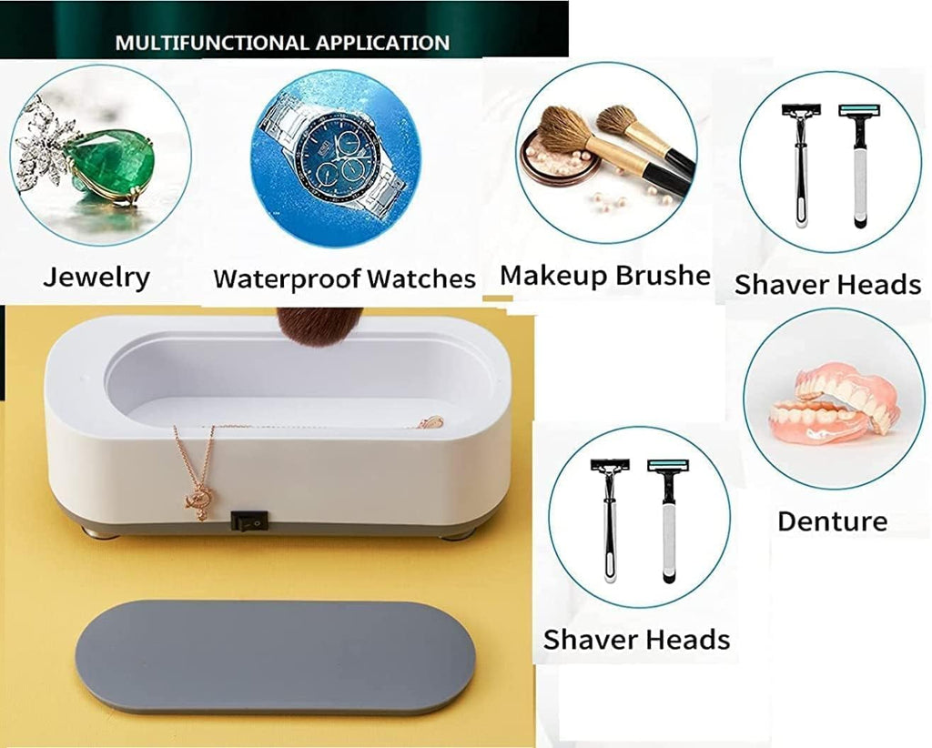 Ultra Sonic Jewellery Cleaner, Ultrasonic Cleaner Machine, Ultrasonic Glasses Cleaner, 360° Professional Low Noise Portable USB Cleaning Machine for Glasses Jewelry (ULTRASONIC)