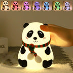 Rechargeable Silicone Panda Night Light - 7-Color LED Lamp for Kids (BPA-Free)
