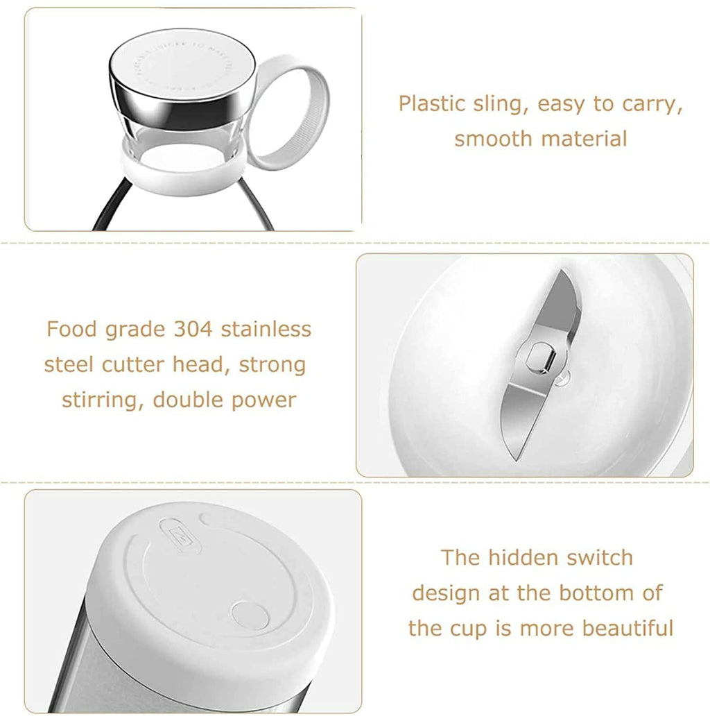 Travel Portable Mini Juice Blender – Compact USB Rechargeable Blender