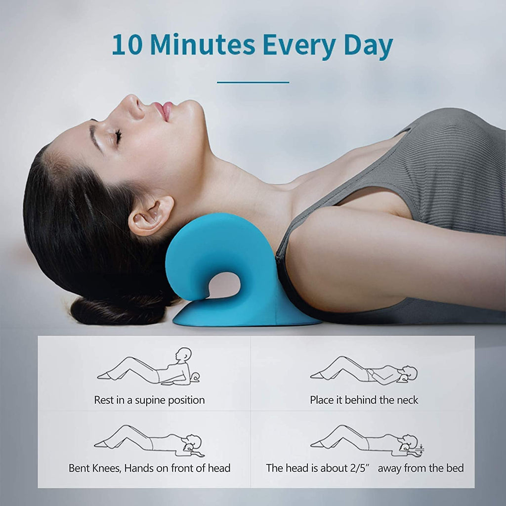 Cervical Neck Traction Pillow - Pain Relief & Muscle Relaxation Support