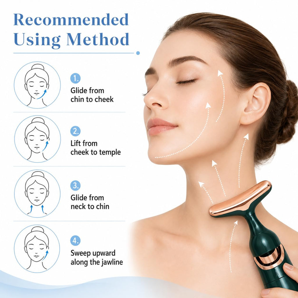 3-in-1 Anti-Aging Facial Massager - Face, Neck & Eye Skin Tightening Wand