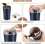Multi-Functional Electric Grinder | Stainless Steel Herbs, Spices, Nuts & Grain Grinder | Portable Coffee Bean & Seasoning Powder Machine for Home & Office-(Pack of 1)