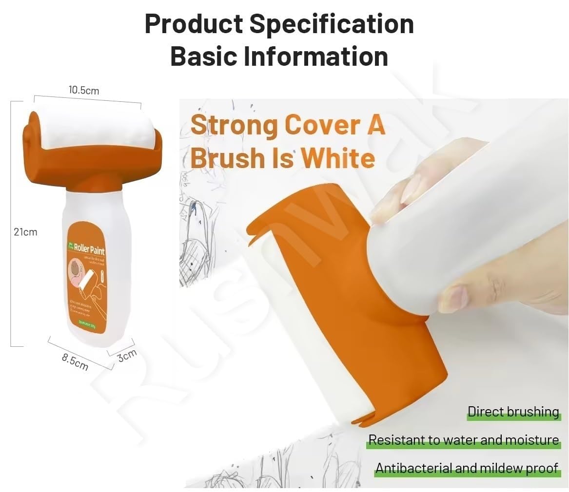 Wall Paint Roller - Multifunctional Paint Roller for Cracks and Wall Repair, Water Based Latex, DIY Renovation, Household Supply, Spray Paint White for Seamless Finish(500g)