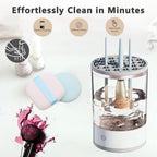 Electric Makeup Brush Cleaner - Automatic Spinning Makeup Brush Cleaner, Multi - Use Cosmetic Brush Cleaner for All Size Bushes & Blush For Professional Cleaning Machine, Portable Compact Design for Travel & Home Use