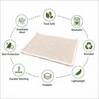 Unbleached Thin Cotton Papad,Vadagam, Spices, Millets Drying Cloth with Net [Breathable, Washable, Reusable] (Large 29X36 inches)