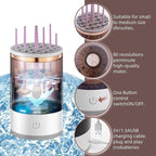 Electric Makeup Brush Cleaner - Automatic Spinning Makeup Brush Cleaner, Multi - Use Cosmetic Brush Cleaner for All Size Bushes & Blush For Professional Cleaning Machine, Portable Compact Design for Travel & Home Use