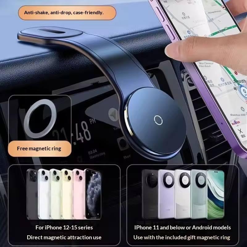 Magnetic Car Phone Holder | Car Dashboard Mobile Stand | Flexible Arm Mount with Magnet Grip | 360 Rotation Stand | Sleek Design | Ultra Strong Magnet Car Mobile Holder | Car Mobile Holder