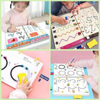 Reusable Magic Practice Copybook Kit for Kids, Writing Practice And Pen Control Workbook Set, Educational Learning Drawing Book, Lines, Shapes, Pattern For Montessori, Home, Preschool, 3-8 Age Kids