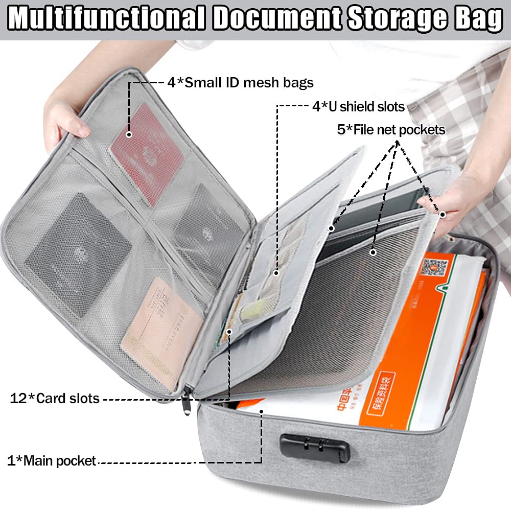 Document Organiser with Lock – Multi-Purpose Travel Passport & File Bag