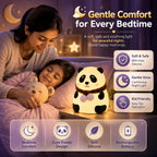 Rechargeable Silicone Panda Night Light - 7-Color LED Lamp for Kids (BPA-Free)
