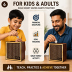 Wooden Money Saving Box | Cash Saver Money Box with Counting Target | 1,00,000 Savings Challenge Piggy Bank | Coin & Cash Bank for Boys, Girls and Adult | Durable & Eco-Friendly| Modern