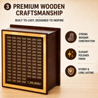 Wooden Money Saving Box | Cash Saver Money Box with Counting Target | 1,00,000 Savings Challenge Piggy Bank | Coin & Cash Bank for Boys, Girls and Adult | Durable & Eco-Friendly| Modern