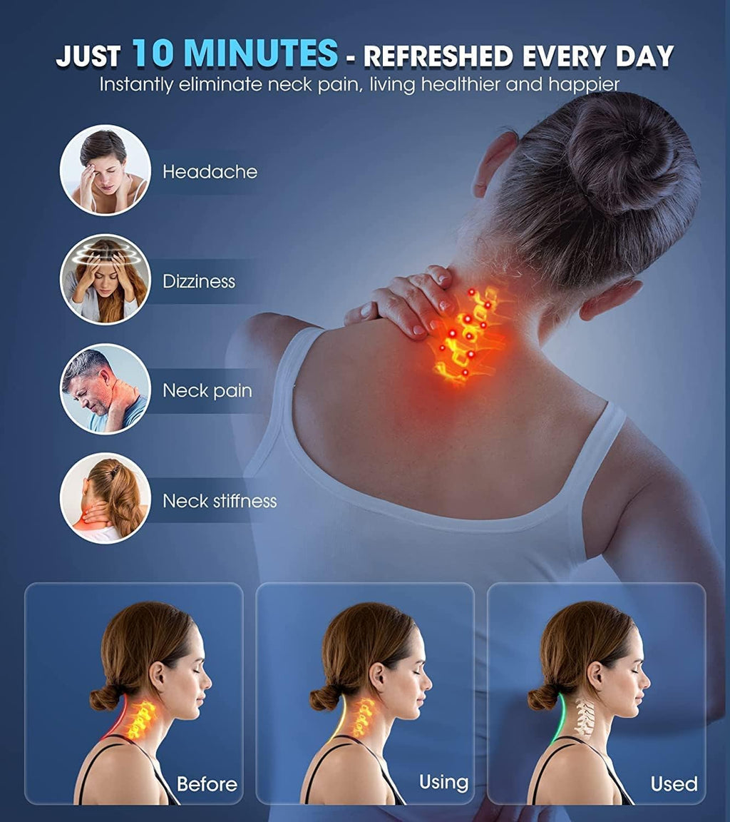 Cervical Neck Traction Pillow - Pain Relief & Muscle Relaxation Support