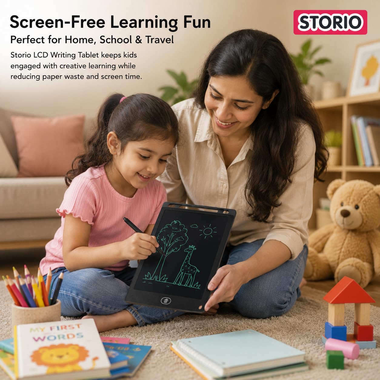 Kids Toys LCD Writing Tablet 8.5Inch E-Note Pad Best Birthday Gift for Girls Boys, Multicolor
