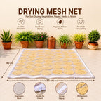 Unbleached Thin Cotton Papad,Vadagam, Spices, Millets Drying Cloth with Net [Breathable, Washable, Reusable] (Large 29X36 inches)