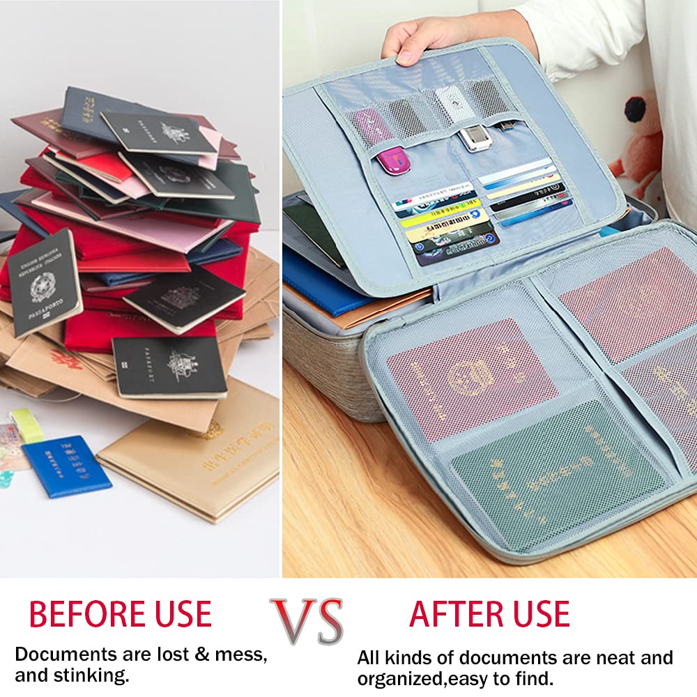 Document Organiser with Lock – Multi-Purpose Travel Passport & File Bag