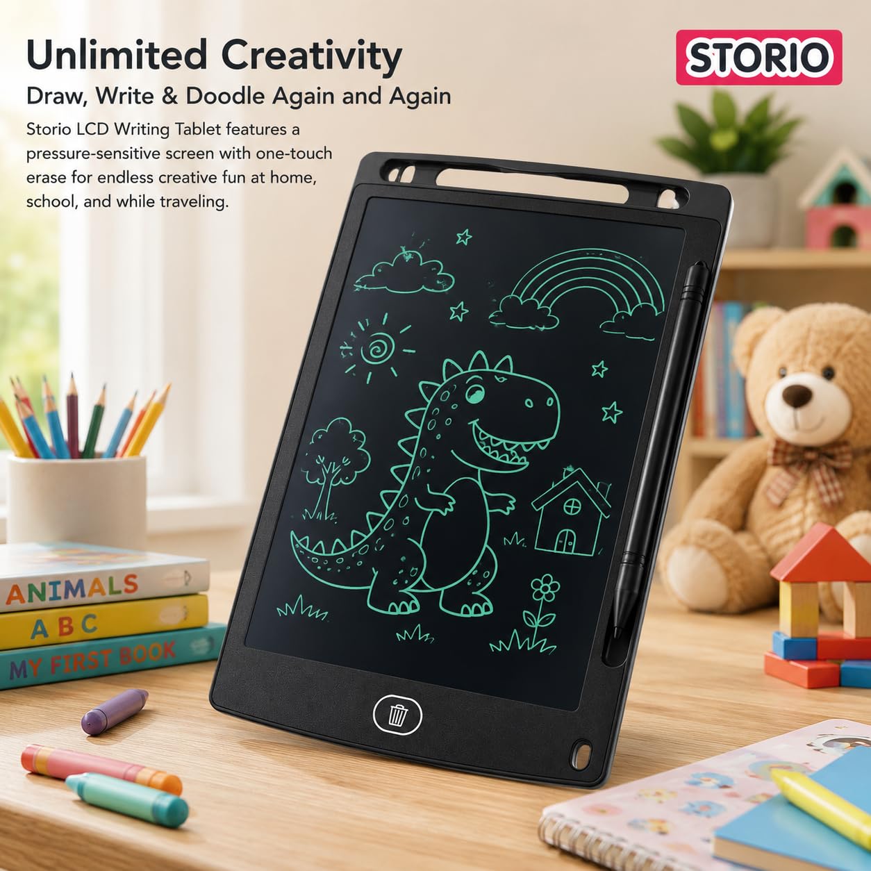 Kids Toys LCD Writing Tablet 8.5Inch E-Note Pad Best Birthday Gift for Girls Boys, Multicolor