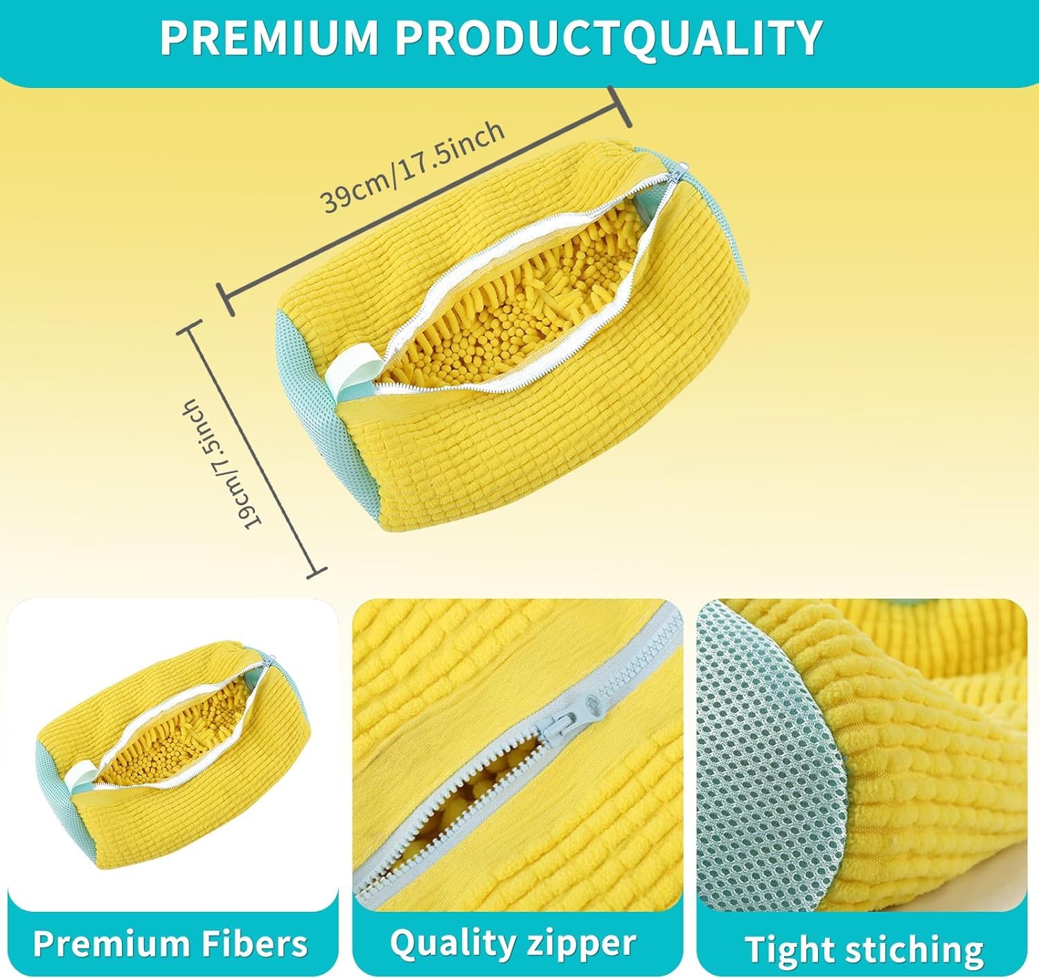 Shoe washing machine bag, Laundry shoe pouch for washer and dryer, Reusable and Durable Zipper Plush Washing Machine Bag for Sneakers, Delicates and Toys(Laundry Bag) (yellow, pack of1)