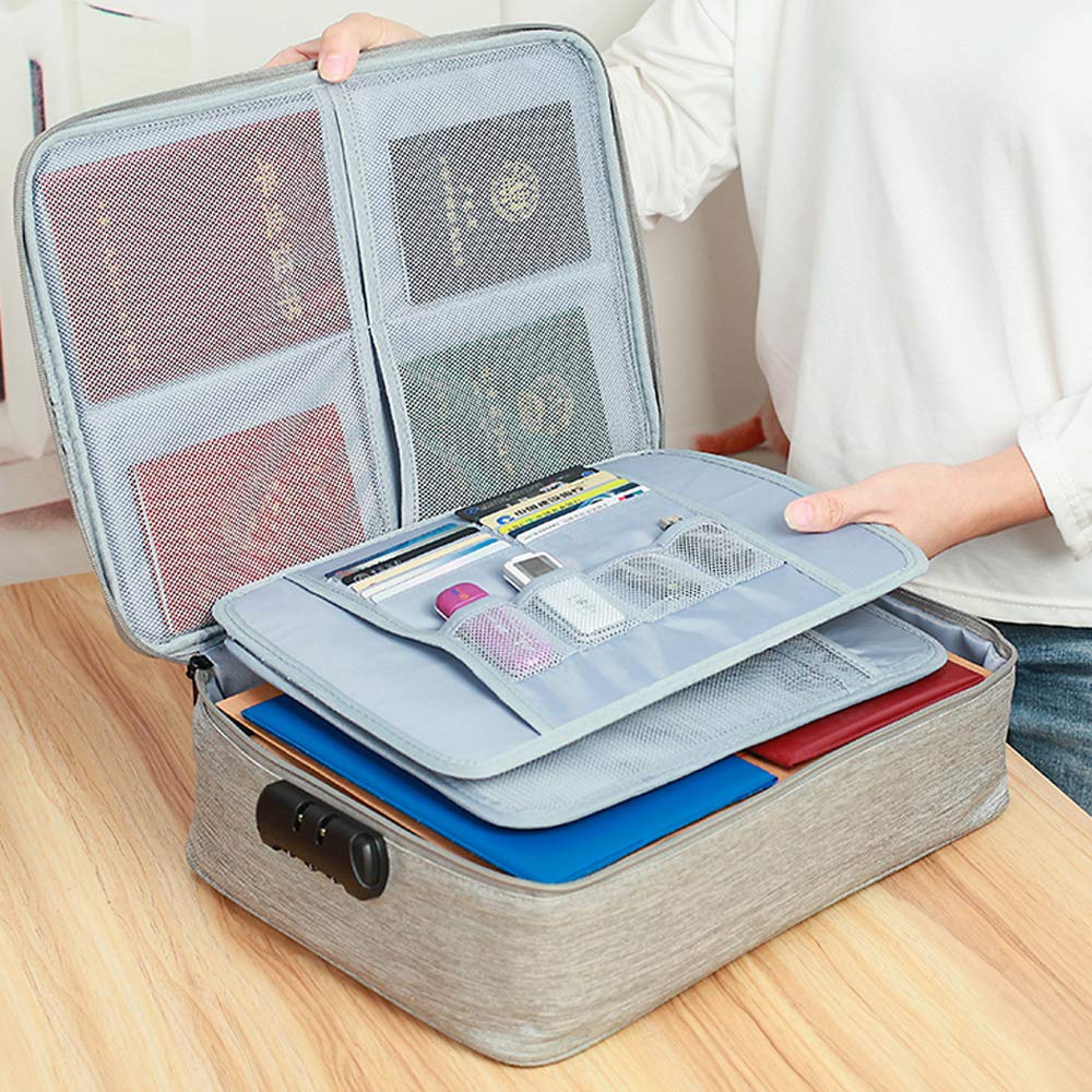 Document Organiser with Lock – Multi-Purpose Travel Passport & File Bag