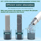 Mini Mop for Kitchen, Floor, Glass, Car & More - 2 Sponges, Self Squeeze, Strong Absorbent, Wet & Dry Use, Multicolour, ABS & Sponge Material, Wet and Dry USE