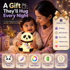 Rechargeable Silicone Panda Night Light - 7-Color LED Lamp for Kids (BPA-Free)