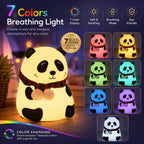 Rechargeable Silicone Panda Night Light - 7-Color LED Lamp for Kids (BPA-Free)