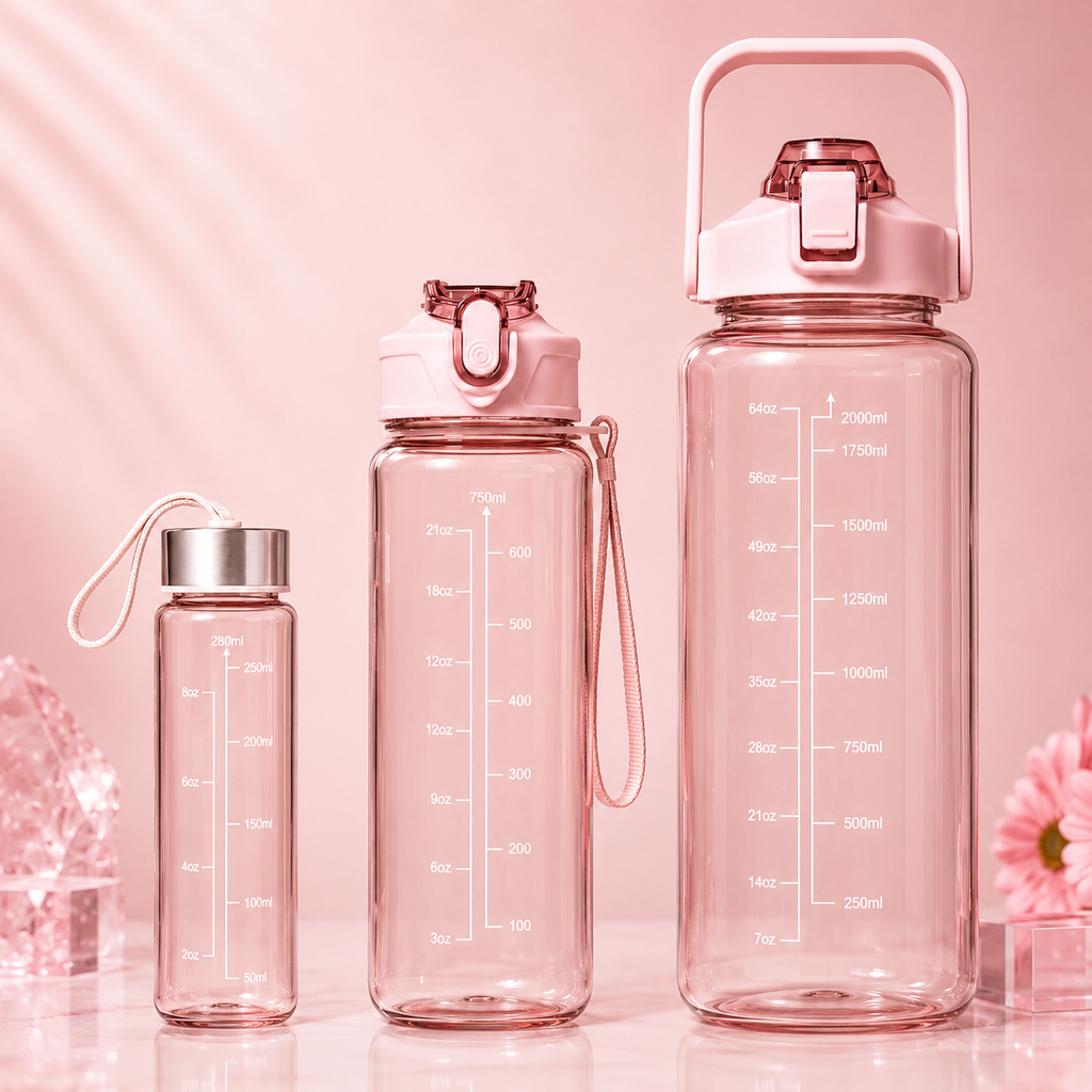 BPA Free Motivational Water Bottle with Time Marker – Leakproof Portable Reusable Water Bottle for Gym, Fitness, Office & Travel