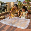 Unbleached Thin Cotton Papad,Vadagam, Spices, Millets Drying Cloth with Net [Breathable, Washable, Reusable] (Large 29X36 inches)