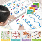 Reusable Magic Practice Copybook Kit for Kids, Writing Practice And Pen Control Workbook Set, Educational Learning Drawing Book, Lines, Shapes, Pattern For Montessori, Home, Preschool, 3-8 Age Kids