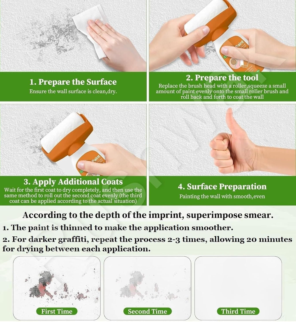 Wall Paint Roller - Multifunctional Paint Roller for Cracks and Wall Repair, Water Based Latex, DIY Renovation, Household Supply, Spray Paint White for Seamless Finish(500g)