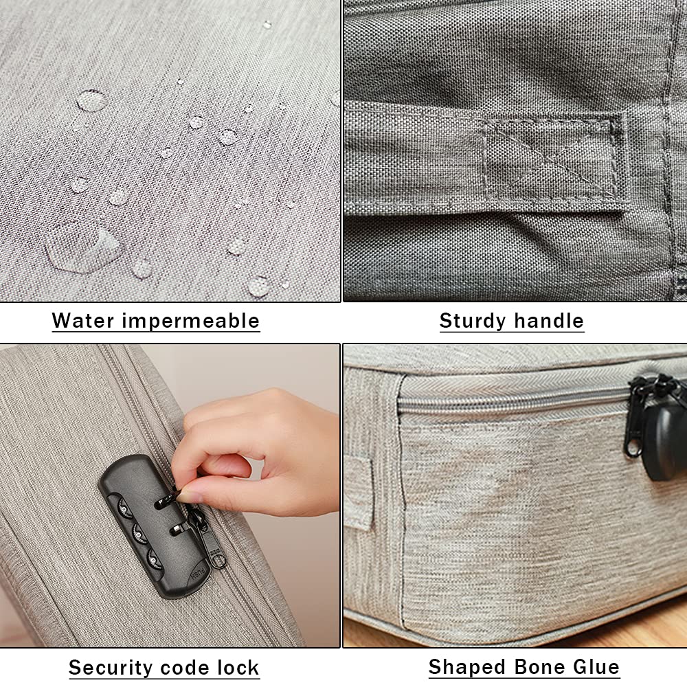 Document Organiser with Lock – Multi-Purpose Travel Passport & File Bag