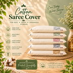 Cotton Saree Cover Bags – Clothes Storage & Wardrobe Organizer (Pack of 12)