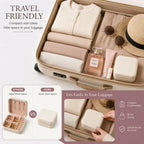Faux Leather Mini Jewelry Travel Case,Small Travel Jewelry Organizer, Portable Jewelry Box Travel Mini Storage Organizer Portable Display Storage Box For Rings Earrings Necklaces Gifts (Pink)