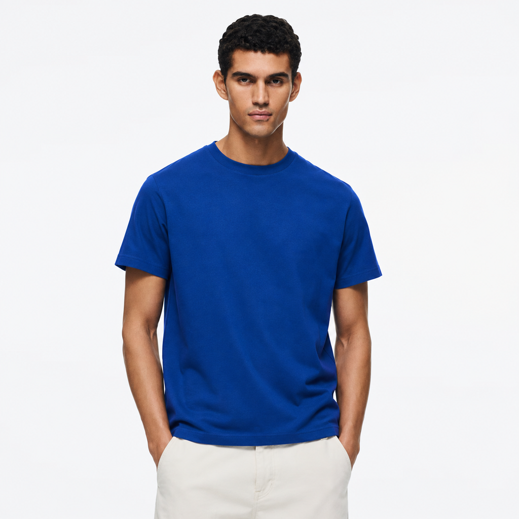 Men's Cotton T-Shirt Multicolor Combo – Pack of 5 (White, Black, Grey, Blue, Red)