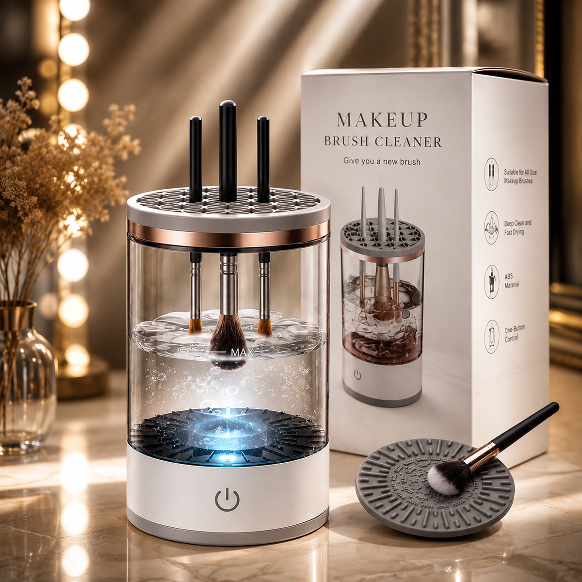 Electric Makeup Brush Cleaner – Automatic Spinning Cleaning Machine