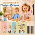 Sank Magic Practice Copybook for Kids - Reusable Handwriting and Number Tracing Set (4 Books, Magic Pen and 10 Refills)
