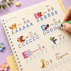 Sank Magic Practice Copybook for Kids - Reusable Handwriting and Number Tracing Set (4 Books, Magic Pen and 10 Refills)